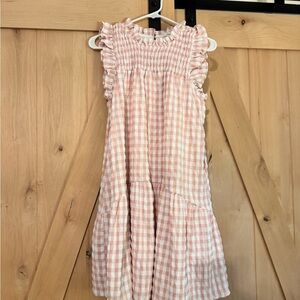 Trendy Boutique Pink and White Ruffled Smocked Sundress
